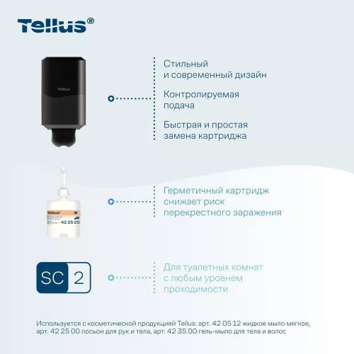 952008 SC2 Диспенсер-мини для косметической продукции, черный Tellus