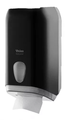 L-ONE черный Veiro Professional Диспенсер для листовой туалетной бумаги, пластиковый