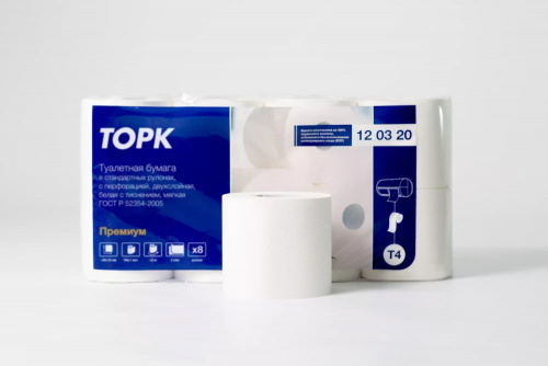 120320 Tork Premium туалетная бумага в стандартных рулонах мягкая,2сл.,184лст.,23м.,96рул.*упак.